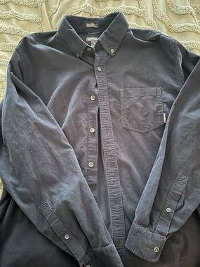 Men's Button-Down Long Sleeve Shirt in navy